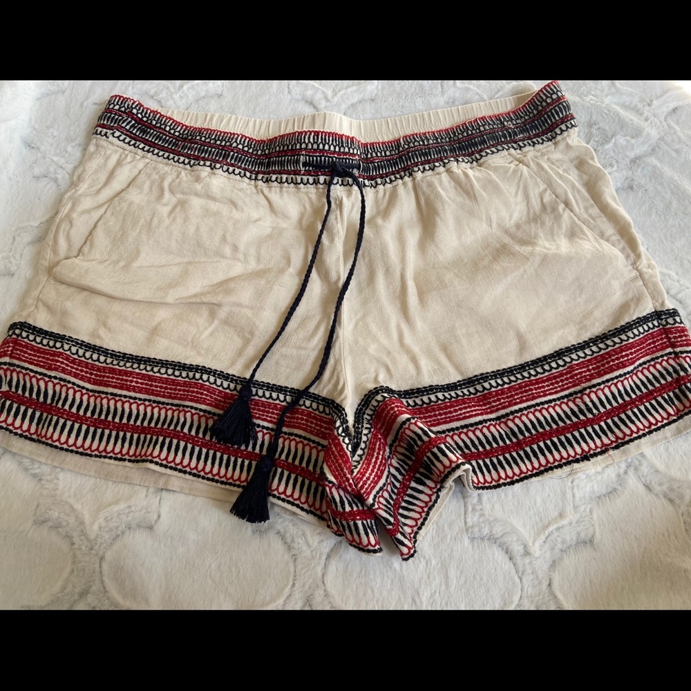 Loft Linen Embroidered Shorts